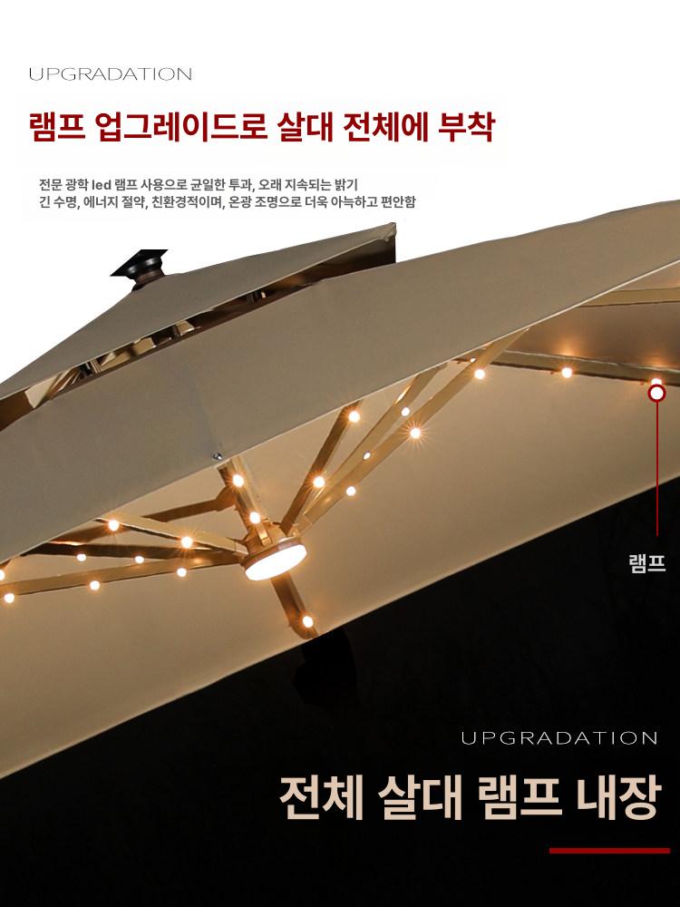 대형 파라솔 테라스 정원 야외 접이식 초대형 사각형 감성 캠핑 옥상 업소용 사각파라솔 - 상세 이미지 4