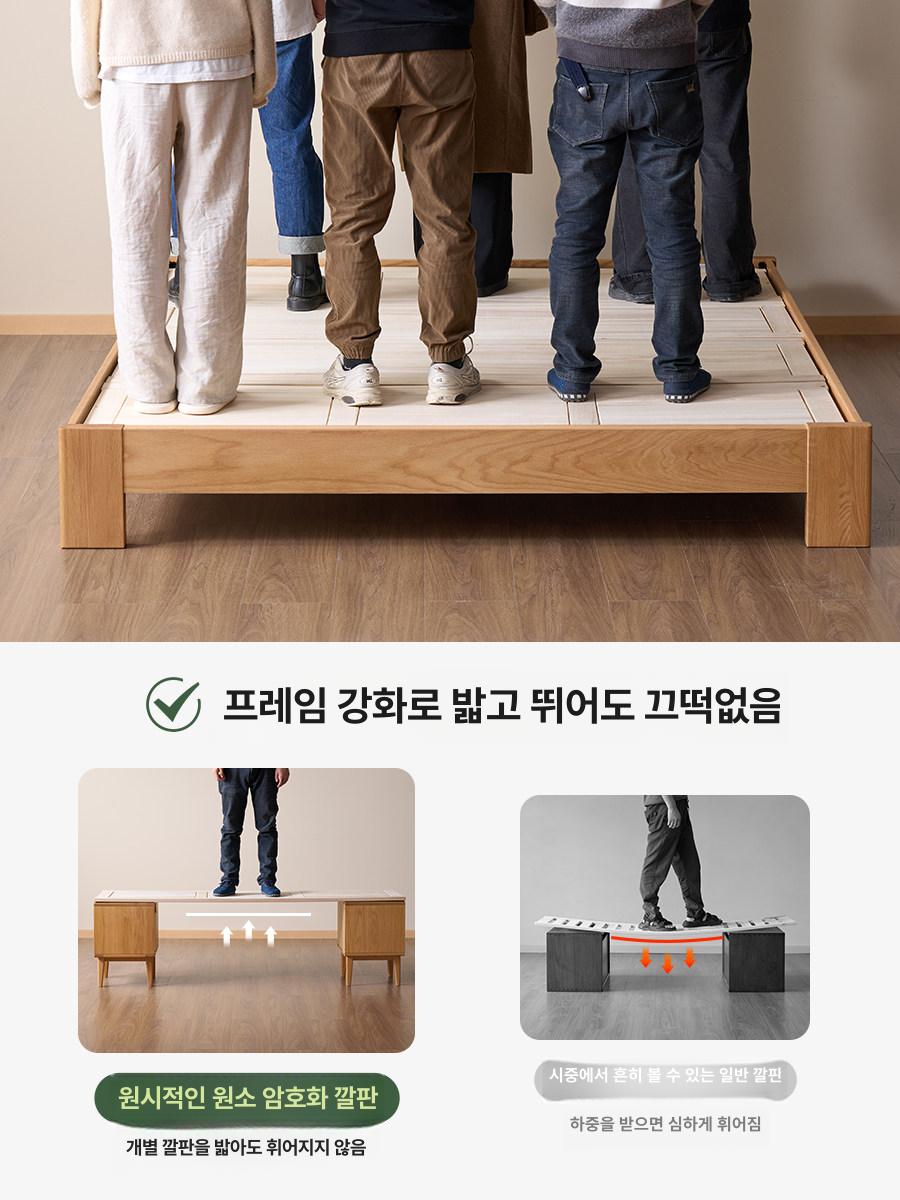 침대프레임 편백 침대 프레임 접이식 나무 킹 받 깔판 롤 모나코 유절 - 상세 이미지 4