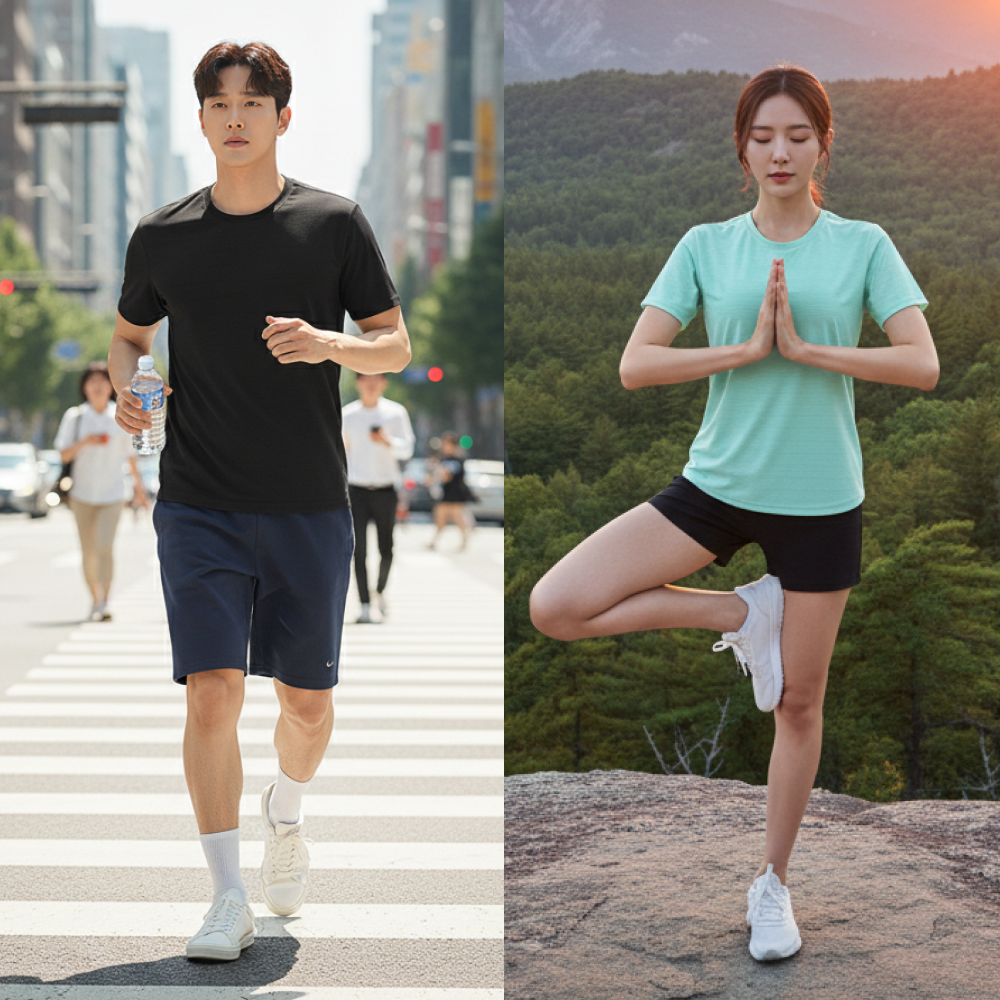 남녀공용 냉감 쿨 쿨링 무지 반팔티 얇은 러닝 반팔 티셔츠 - 화이트