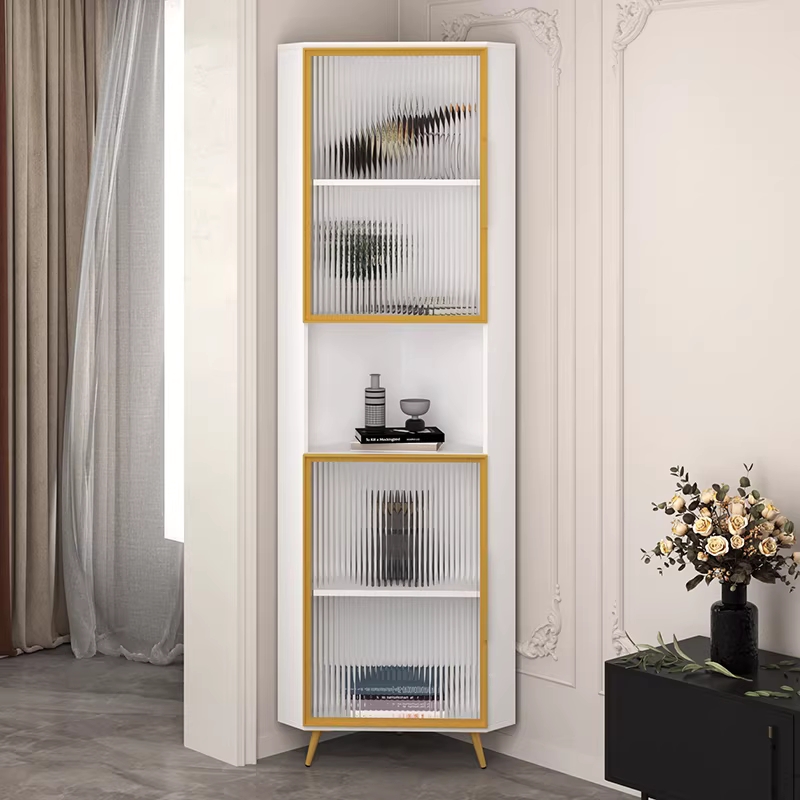 삼각 코너장 모서리 선반 장식장 거실 수납장 책장 50x50x100cm 3층 - 상세 이미지 4
