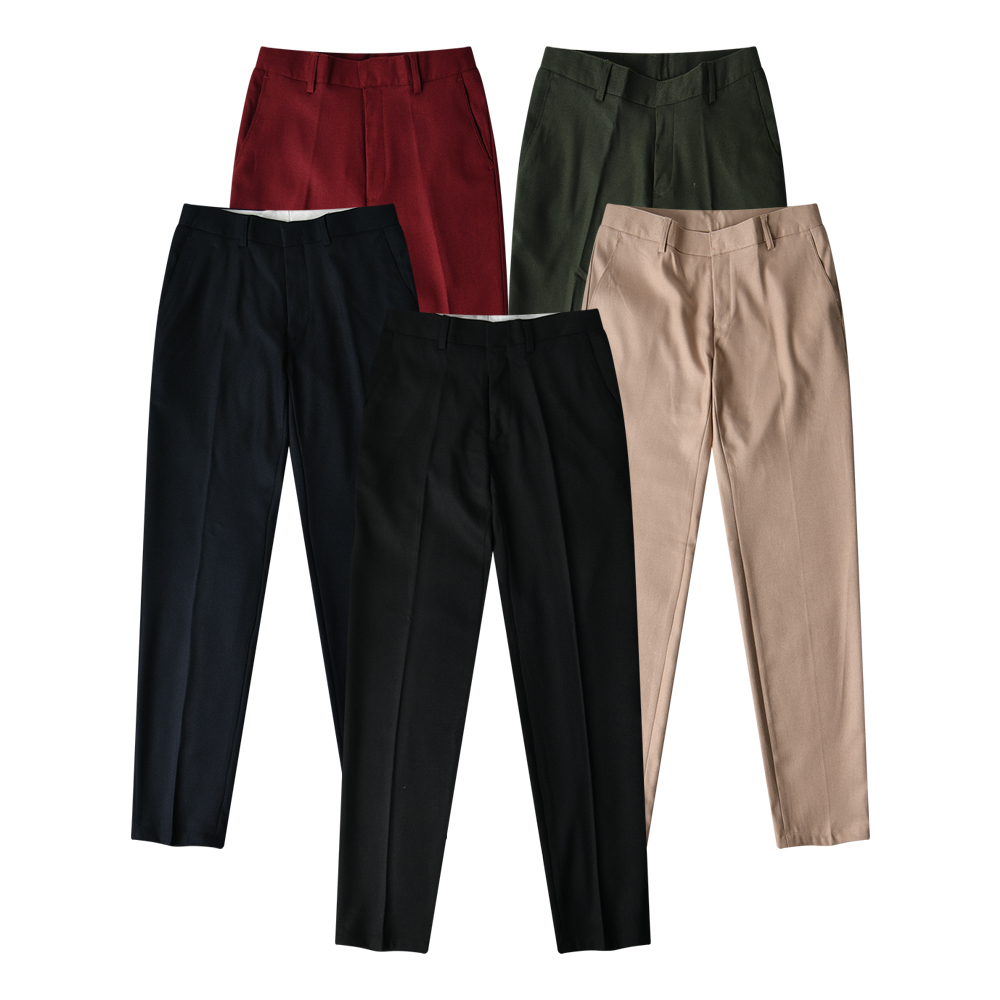 남자 슬랙스 정장바지 스판 기지 팬츠 - 카키