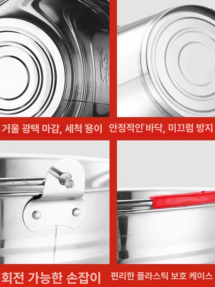 업소용 잔반통 스테인리스 대용량 식당 급식 업소 대형 음쓰통 잔반 라면국물 구내식당 - 상세 이미지 4