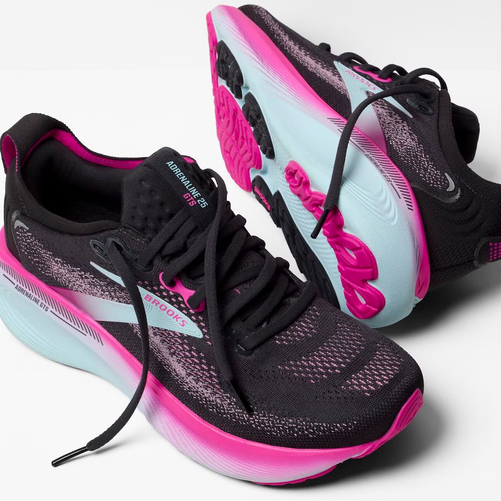 브룩스 Adrenaline GTS 25 여성 런닝화 운동화 Black/Cyber Pink/Iced Aqua - 상세 이미지 5