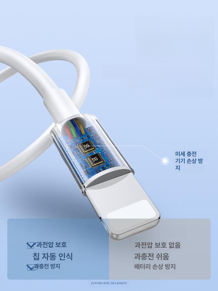 8핀 케이블 충전기 패브릭 고속충전선 페브릭 일일오품 휴대폰충전기 구마누 고속 메탈 멀티 - 상세 이미지 3