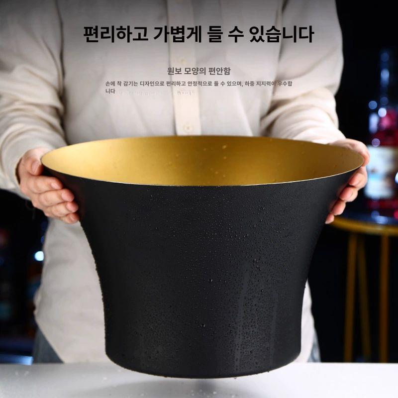 와인 아이스 버킷 대형 스테인레스 보냉 맥주 양주 칠링 아이스버킷 얼음통 양동이 샴페인 - 상세 이미지 3