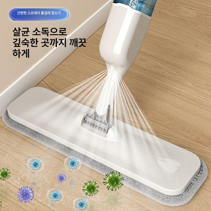 물 청소기 밀대 노터치 막대 회전 대걸레 물청소기 나오는 먼지제거 청소 물분사 부직포 - 상세 이미지 3