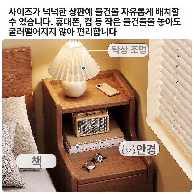 침실 협탁 원목 베드사이드 수납장 서랍 틈새가구 수납 서랍장 브라운 모듈 거실 월넛 틈새 - 상세 이미지 3