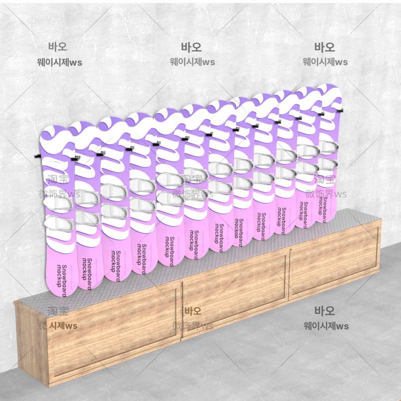 보관대 스키거치대 행거 진열장 스케이트 스노우보드 진열대 스노보드 바퀴 스탠드 블랙 - 상세 이미지 2