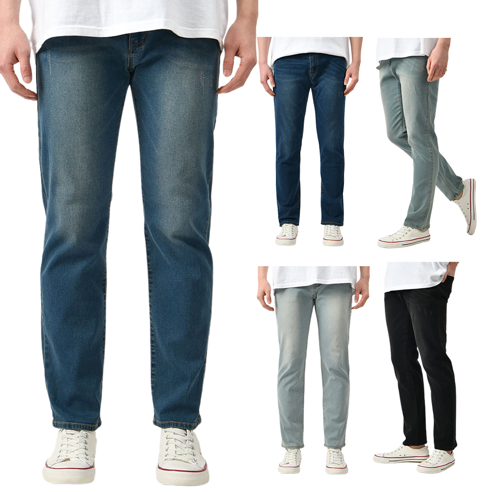 남자 슬랙스 스판 정장 기지 캐주얼 바지 팬츠 - 1청바지/28(S)