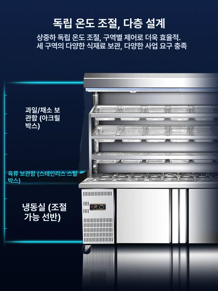 오픈형 쇼케이스 냉장고 진열대 셀프바 마라탕 냉장 샌드위치 채소 반찬 정육 디저트 훠거 - 상세 이미지 4