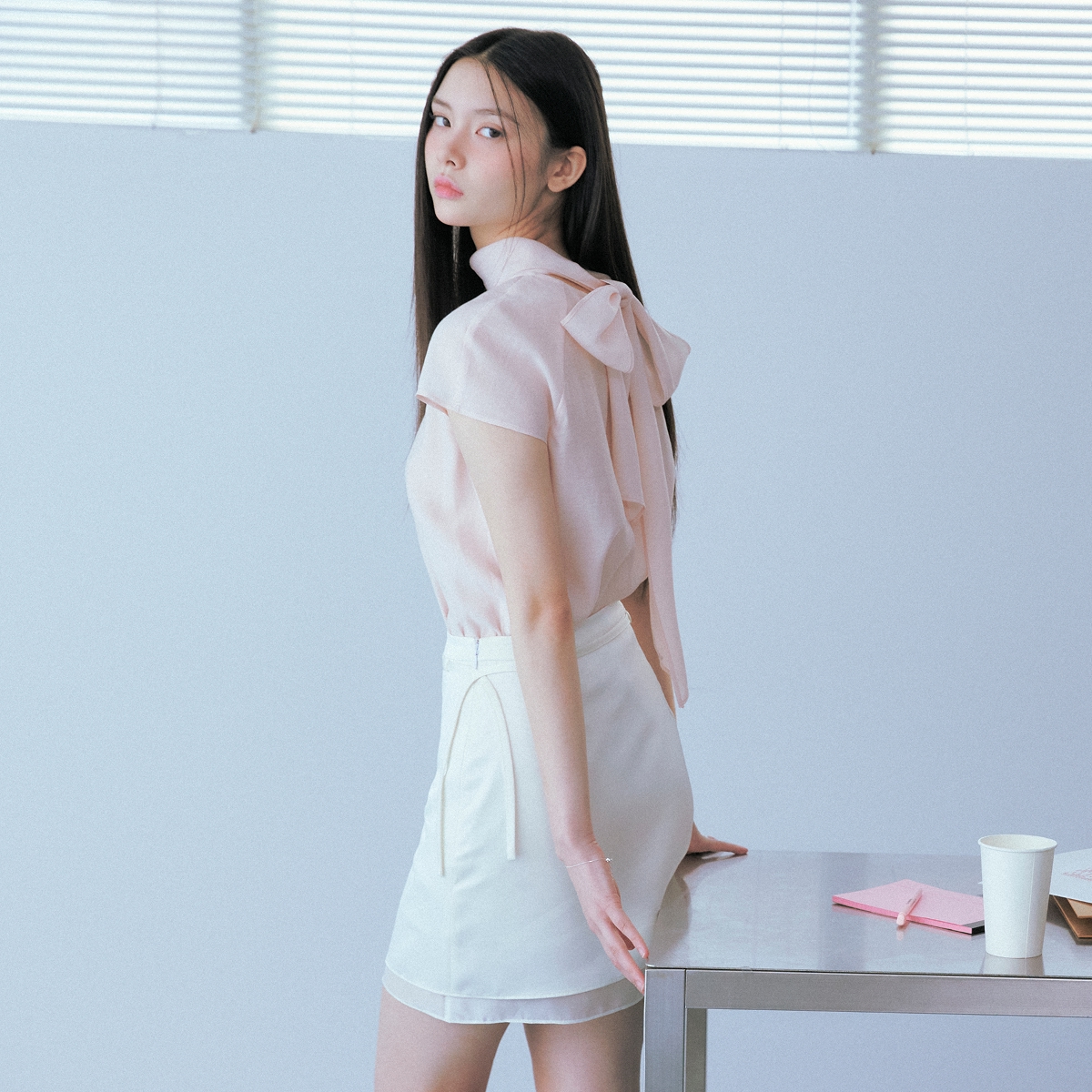 로엠 시스루 레이어드 미니 스커트 RMWHG25R11 이미지 2
