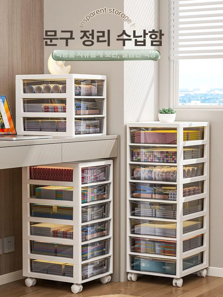 바퀴달린 서랍장 수납함 이동식 틈새 철제 철제트롤리 책꽂이 랙 다용도 흰색 보관함 다층 이미지 6