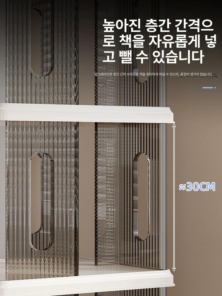 3단 회전책장 투명 4단 이동형 공간활용 조립식 원형 서재 스탠드 틈새 수납 회전 - 상세 이미지 4