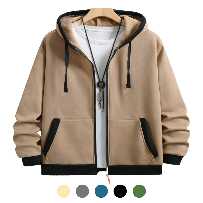 유니바운드 후드집업 간절기아우터 봄아우터 루즈핏 남자긴팔티 캐주얼룩 - 네이비