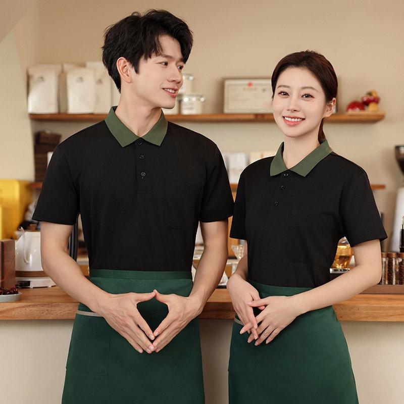 유니폼 카페 단체복 서빙복 레스토랑 직원복 스판 폴리스판 가게 카페유니폼 홀서빙복 - 상품 이미지