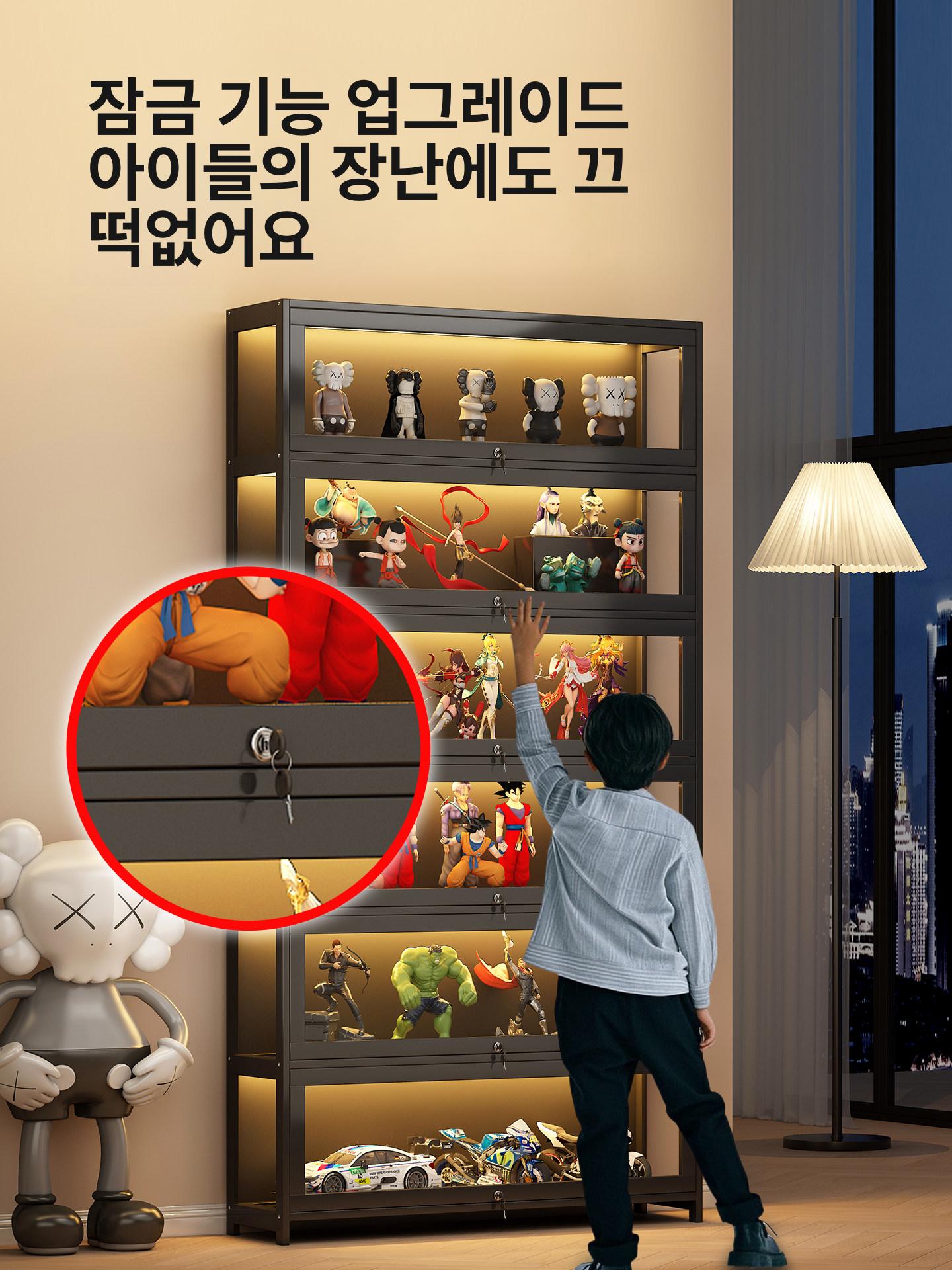 와인 수납장 장식장 투명 코너 피규어 피규어장 데코 술장 양주 진열장 위스키 술 - 상세 이미지 4