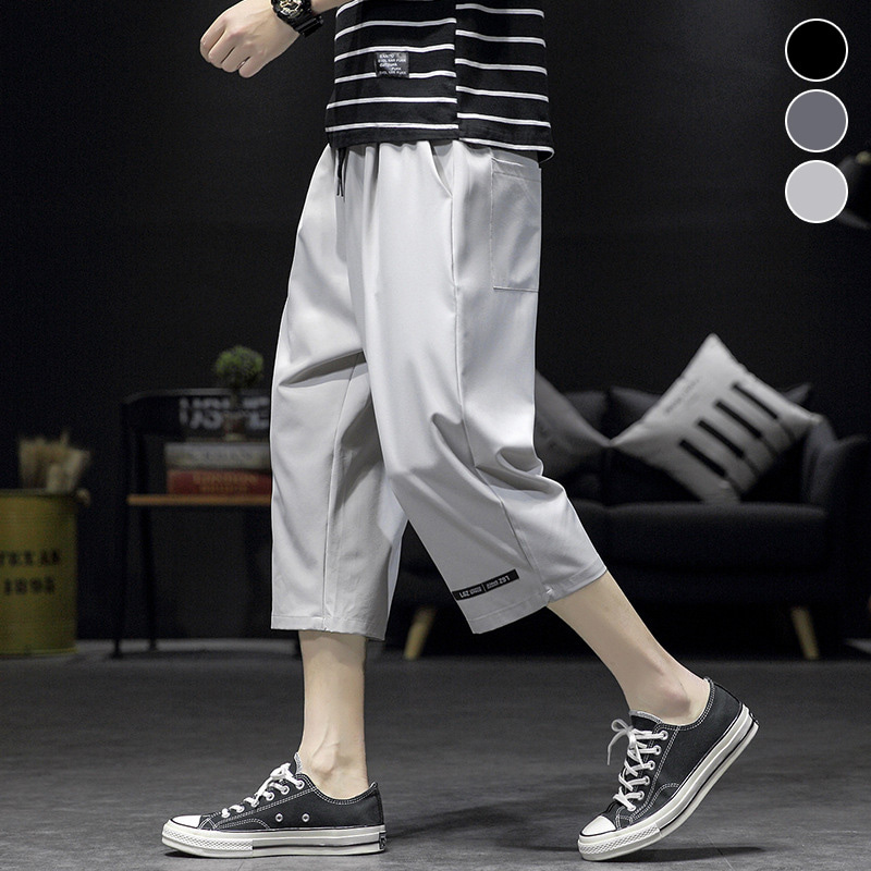 ELC-9073 남성 쿨링 밴딩 시원한 7부바지 - 진그레이