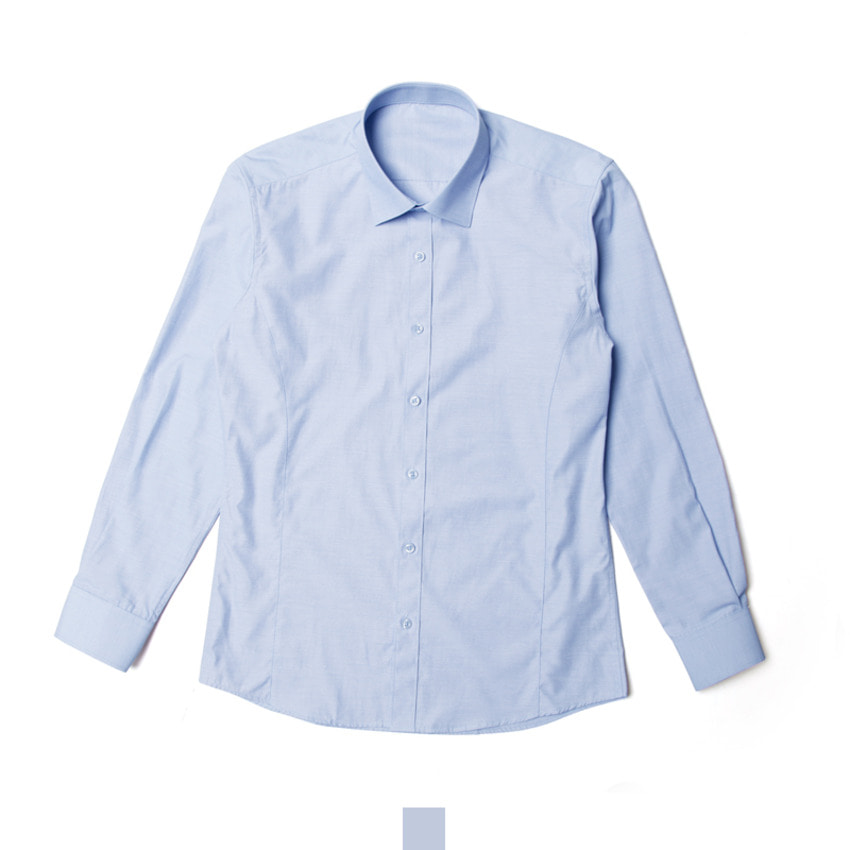 남자 소라색 셔츠 긴팔 베이직 슬림핏 정장 남방 - 소라95