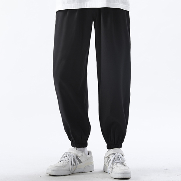 캐주얼 베이직 무지 남성 루즈핏 데일리 조거팬츠 IS-PA27 - 블랙