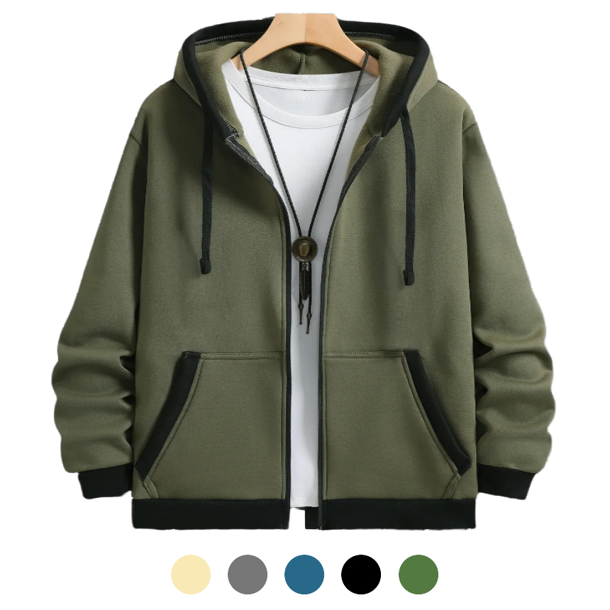 유니바운드 후드집업 루즈핏 간절기아우터 남자긴팔티 캐주얼룩 봄아우터 - 카키