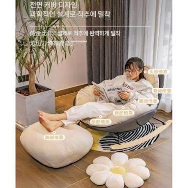 안락한 소파 1인용 패브릭 카페 안락소파 의자 미니 서재 안락의자 인테리어 원목 안락 - 상세 이미지 2