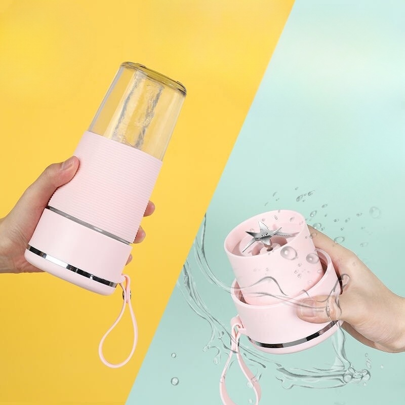휴대용 블랜더 텀블러 충전식 무선 미니 주서 스무디 쉐이커 강력 스테인리스 6중 칼날 - 상세 이미지 3