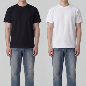 2+2 남자흰티 흰색반팔티 흰색티셔츠 무지티 착용 후기 | 사이즈/핏 총정리 - 상품 이미지 1