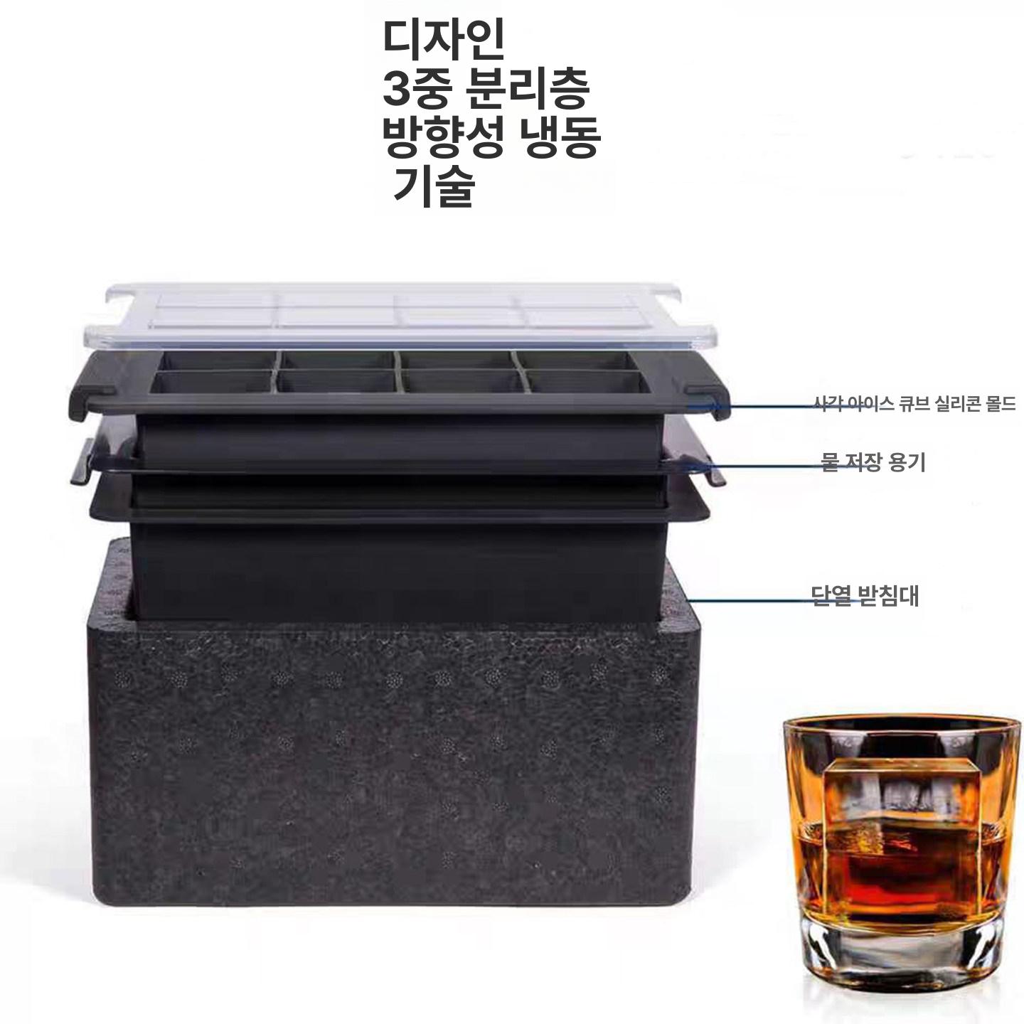 업소용 제조기 위스키얼음 투명 아이스메이커 큐브트레이 칵테일 하이볼 사각 바텐딩 얼음틀 - 상세 이미지 3