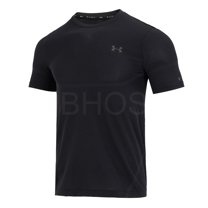 언더아머 UA Rush Seamless Legacy SS 블랙 남성