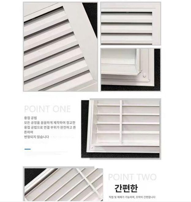 환기구 커버 블라인드 스테인리스 환기 공기 내경 구 배출구 통풍구 루버 업소용 배기 덮개 - 상세 이미지 3