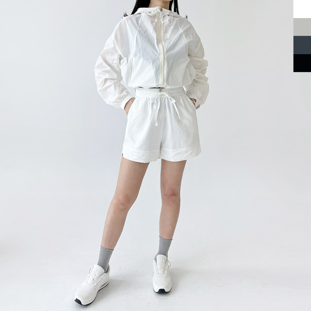 여름 4컬러 여성 밴딩 스포츠 숏팬츠 DJJ-ACC-SS1012W - 블랙