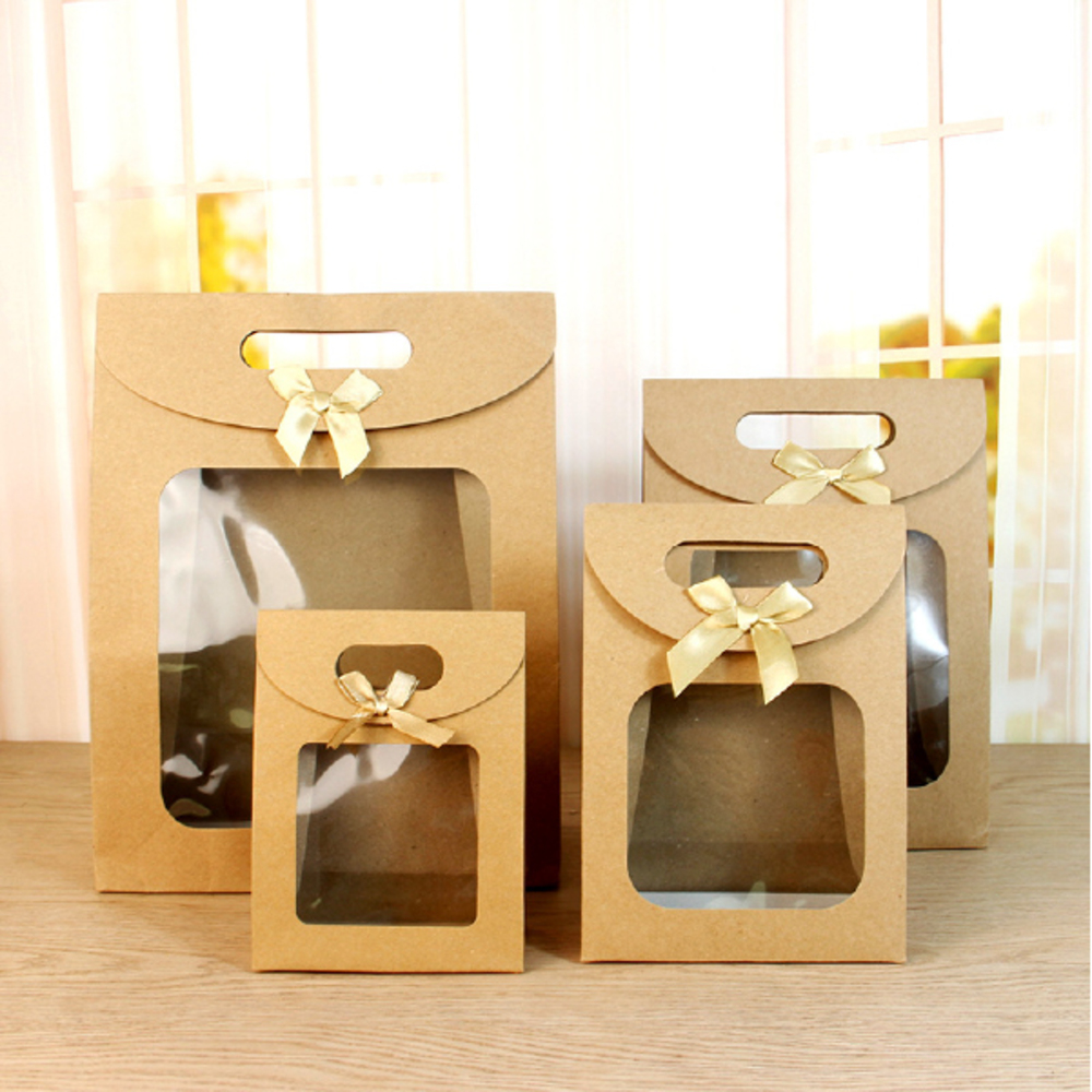 크래프트 투명창 종이백/선물상자/쇼핑백 4size - 상품 이미지