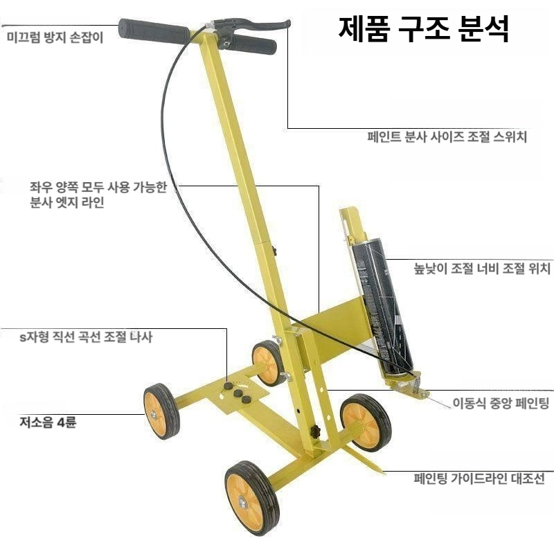 페인트 도색 도로 우레탄 표시 셀프 도료 표지 노면 주차라인 마킹기계 계측 - 상세 이미지 2