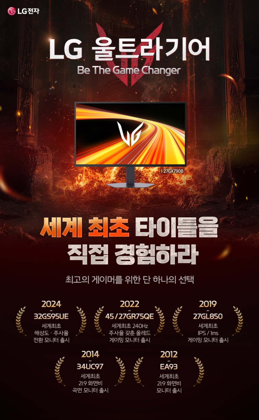 LG GX7 울트라기어 27GX790B OLED 게이밍모니터 듀얼모드 QHD 540Hz HD 720Hz 67.3cm(27인치) 판매처 상세 정보 이미지 3