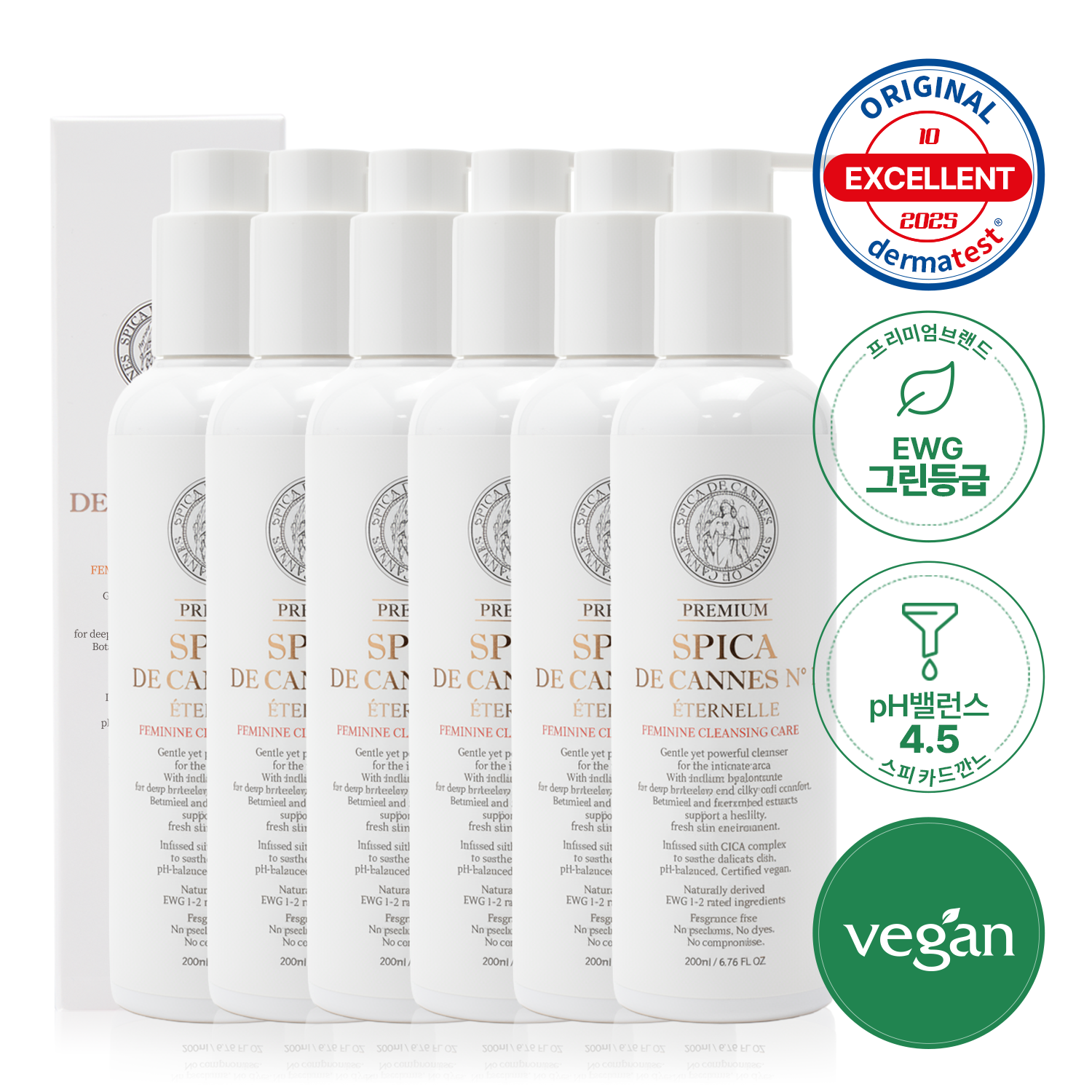 스피카 드 깐느 프리미엄 여성청결제 약산성 저자극 Y존케어 보습 탄력 200ml, 6개 - 상품 이미지