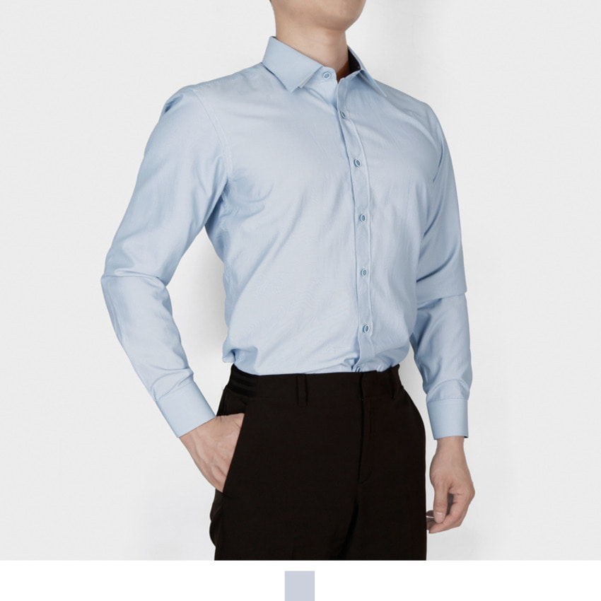 남자 스트라이프 셔츠 연소라 긴팔 베이직 남방 - 연소라