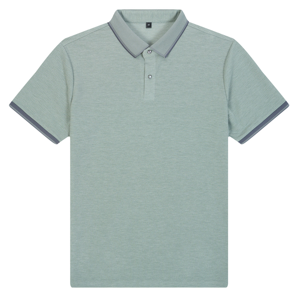 남자 반팔 카라넥 티셔츠 자카드 카라티 - 핑크