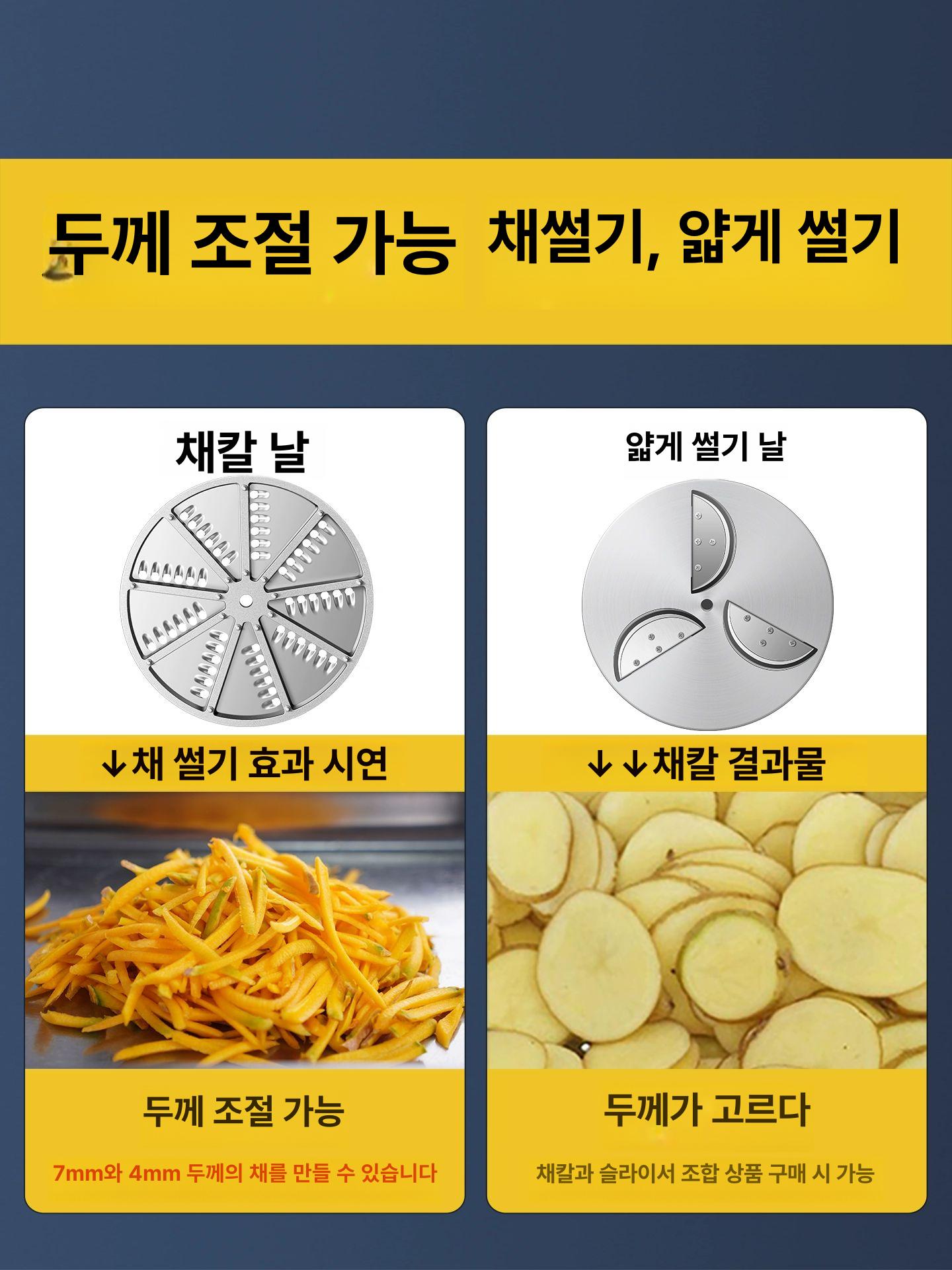 채소 파절기 썰기 업소용 기계 다기능 채칼 파써는기계 탕파기 부추 대파 슬라이서 슬라이스 - 상세 이미지 3