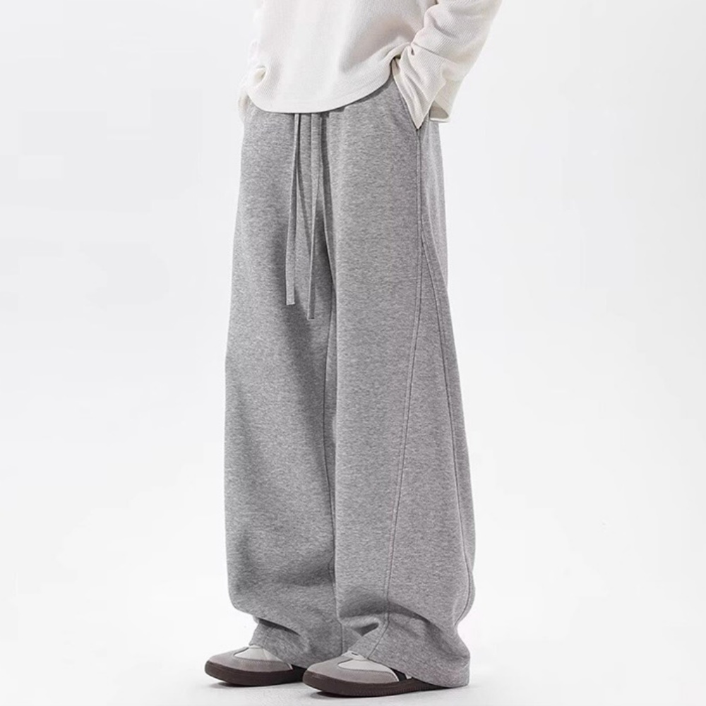 남성 캐주얼 루즈핏 편한 일자 바지 데일리 팬츠 - 2컬러 - 블랙