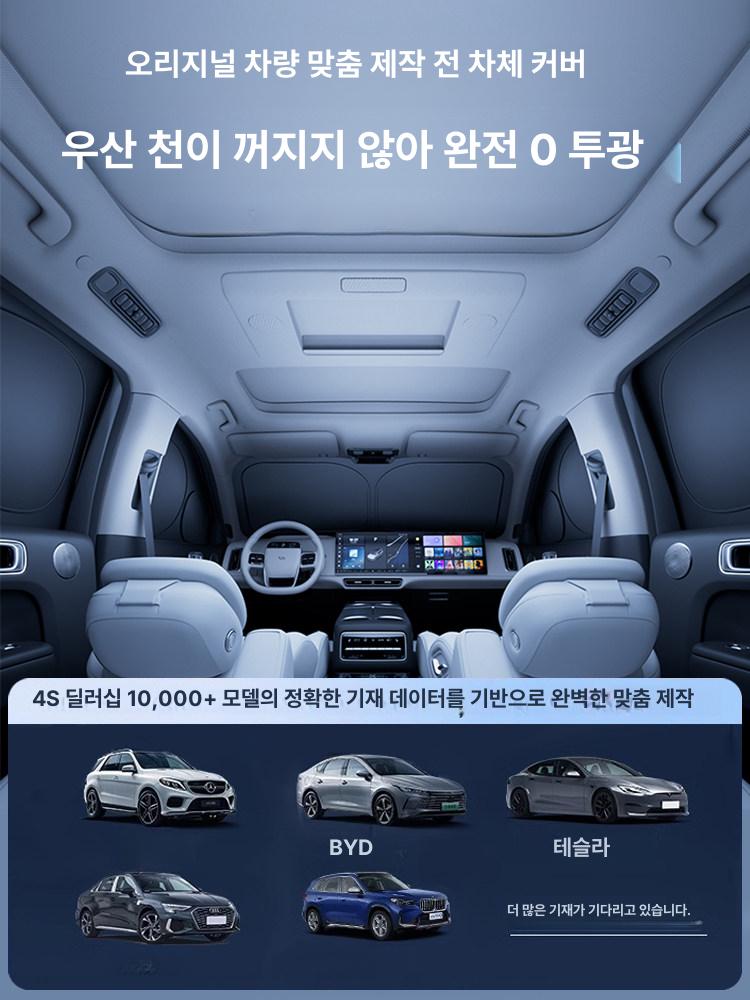 차량용 앞뒤 차단 커튼 차량 창문 캠핑 차단막 전면 2장 블랙아웃 전차량 종류 - 상세 이미지 4