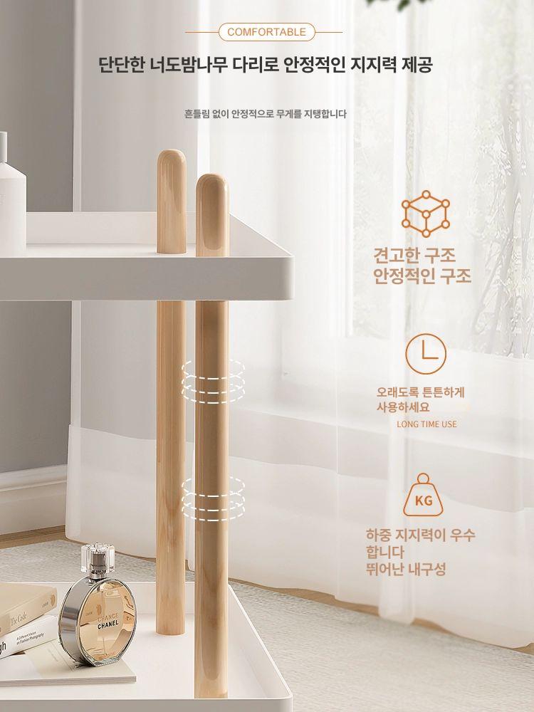 북유럽 트롤리 카트 이동식 이단 사이드 테이블 50x34x53 블랙 - 상세 이미지 5
