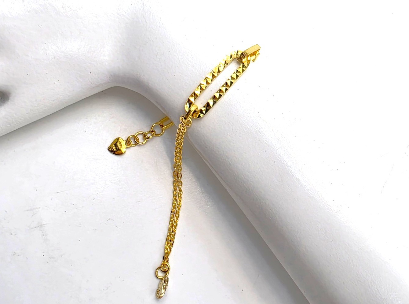 24K 순금 7.5g(2) 롱프레임 컷팅 팔찌(18K 연결고리 장식) 이미지 8