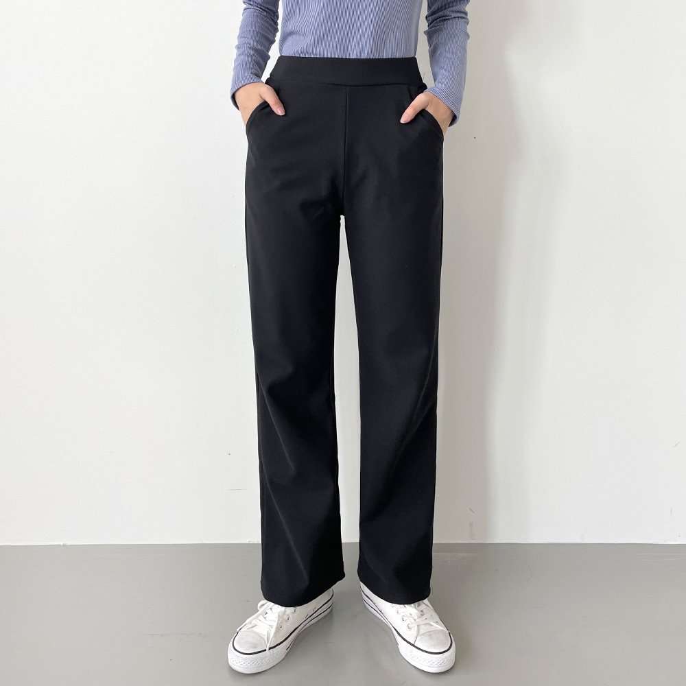 여성 엘리샤 스판 밴딩 일자 팬츠 JB-1007286 - 블랙