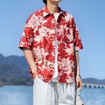 커플 데일리 트렌디 휴양지룩 커플셔츠 LM-0677 - 네이비