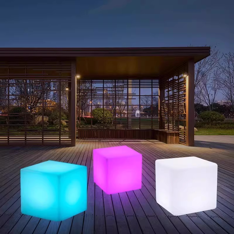LED 의자 야외 큐브 조명 정육면체 루프탑 광장 체어 충전식 - 상세 이미지 4