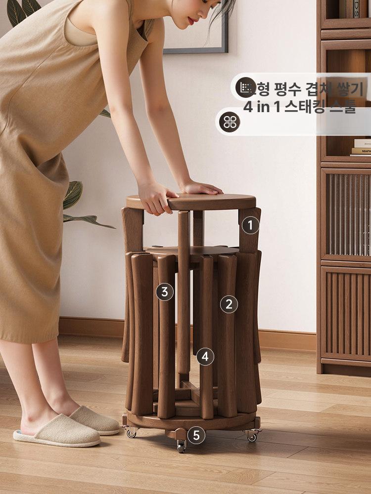 원형 사이드테이블 체리우드 이동식 악보대 원형사이드테이블 수입 탁자 바퀴 원목 소파독서대 - 상세 이미지 2