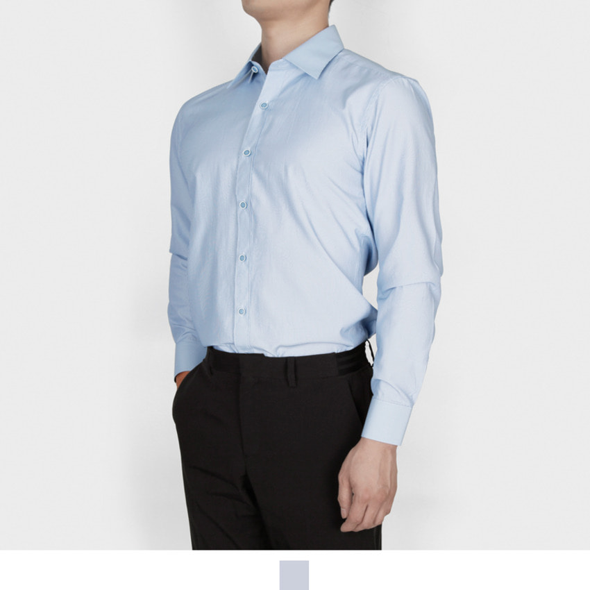 남자 스트라이프 셔츠 연소라 긴팔 베이직 남방 - 연소라