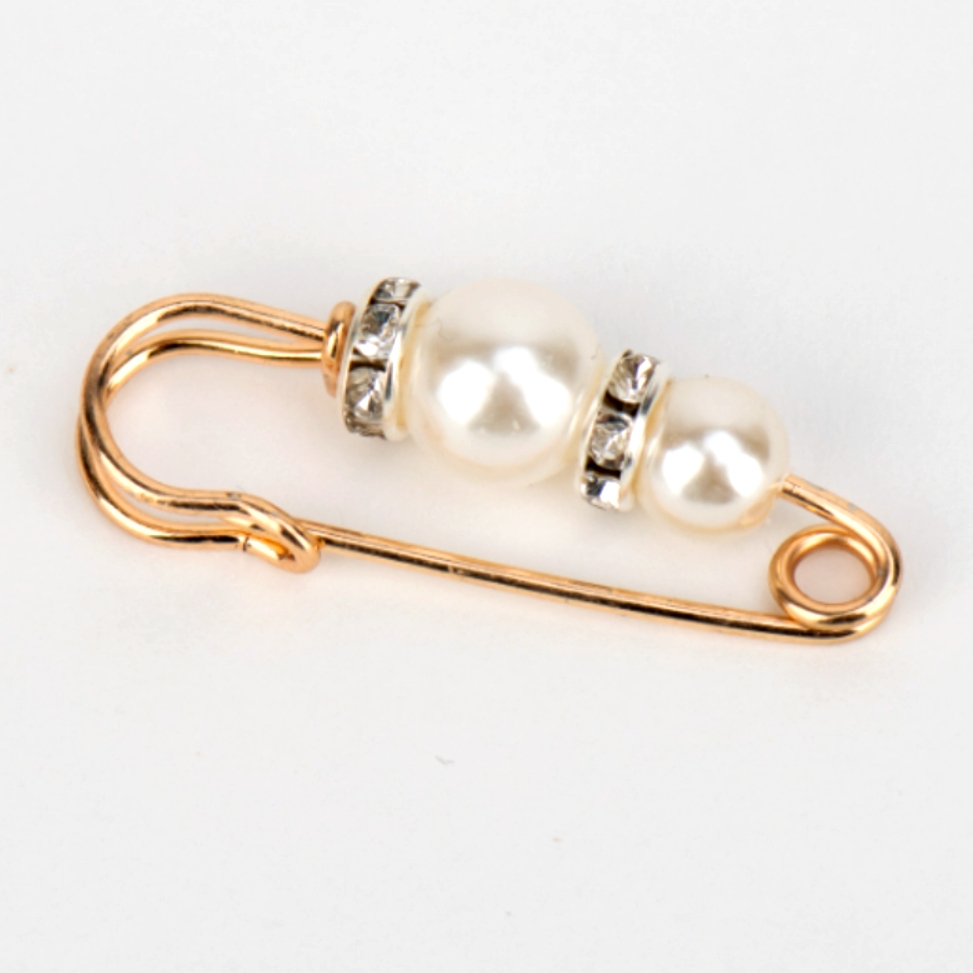 세련된디자인 옷고정수선진주옷핀 넥라인카라포인트장식옷핀 3.8cm - 상품 이미지