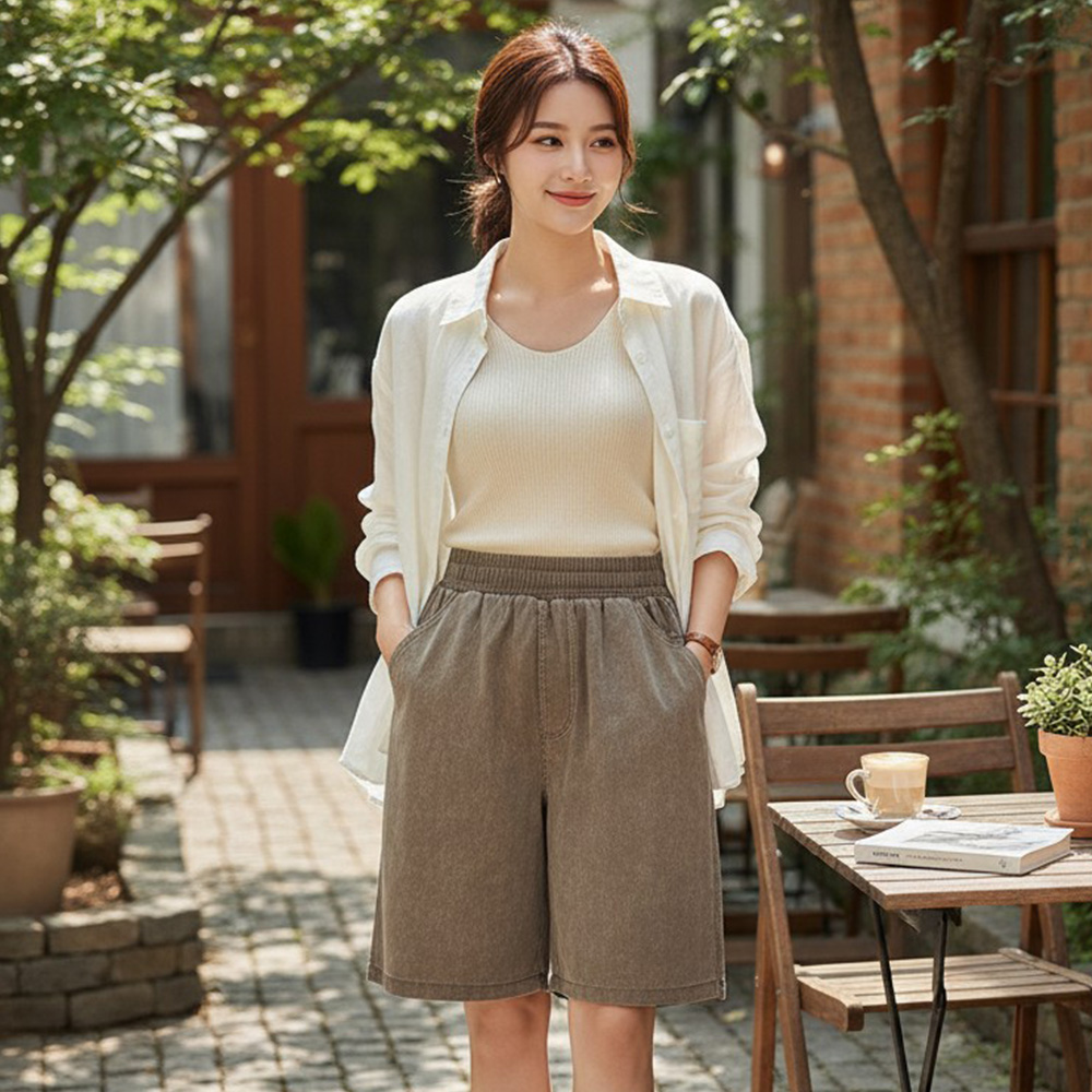 남녀 필타로덴 워싱 반바지 하프팬츠 SD-262032 - 베이지