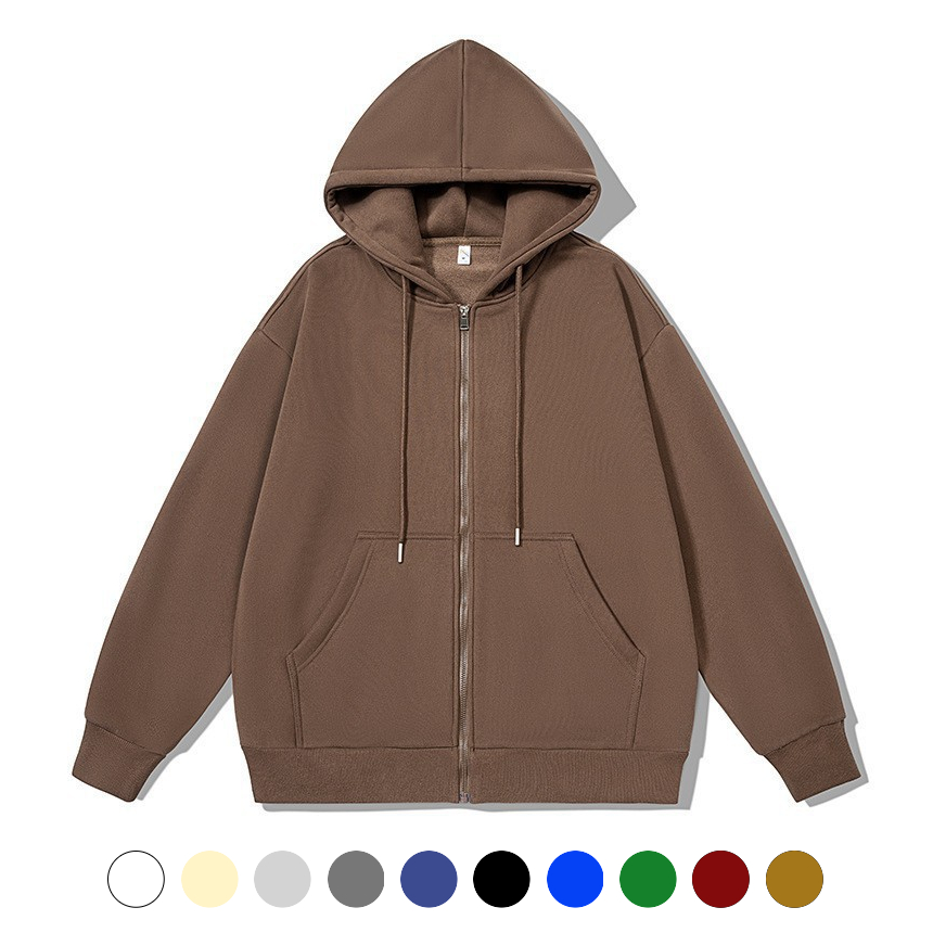 유니바운드 후드집업 루즈핏 오버핏 캐주얼 단체복 간절기아우터 봄아우터 - 블랙